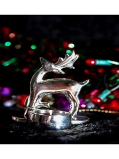 Small Reindeer Tealight Holder Aluminium  12 x 9 x 8cm